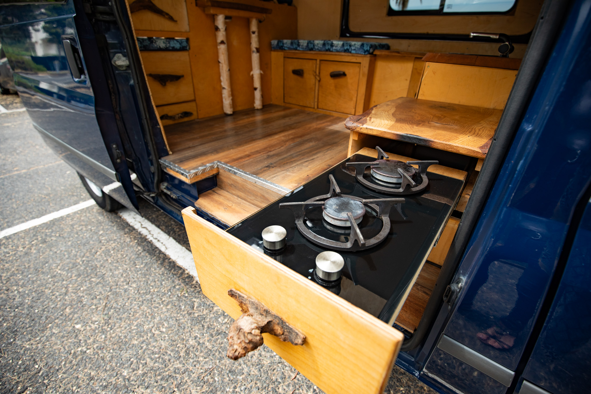 View towards driver's cab – Ford Transit campervan trips Madeira FortunaVanTours